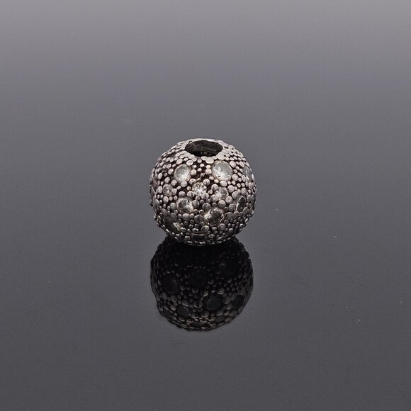 925 Pandora Sterling Silver Cosmic Stars Crystal Sphere Charm Bead - Picture 2 of 8